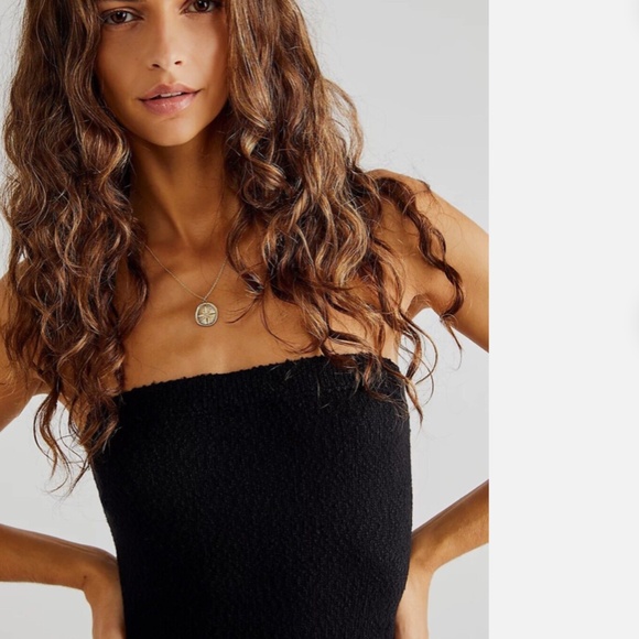 FREE PEOPLE FP BEACH BLACK RIO STRAPLESS SWEATER MAXI DRESS - Picture 3 of 12